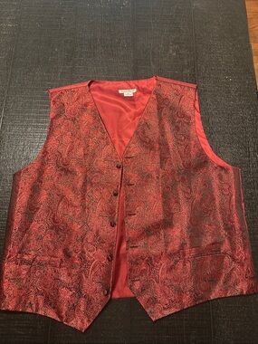 Red Paisley Satin Vest